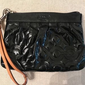 Coach patent leather wristlet